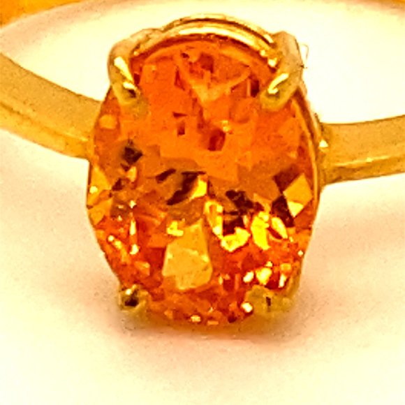 Mandarin Spessartine 2.30ct Solid 22K Gold Ring - Picture 6 of 6